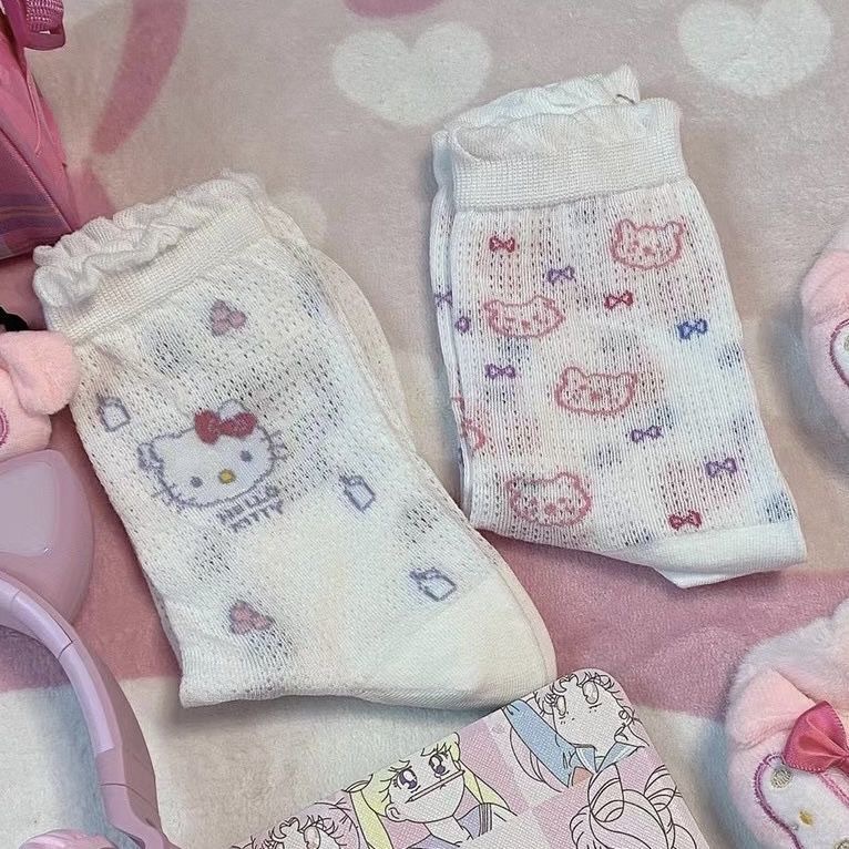 Vớ Ren Họa Tiết Hoạt Hình Phong Cách Nhật Bản Xinh Xắn Cho Nữ