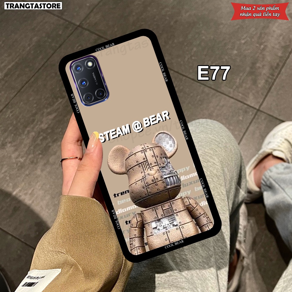 Ốp Oppo A52 / A92 in hình gấu Bearbrick,Metal Style,Doremon siêu dễ thương chất lượng