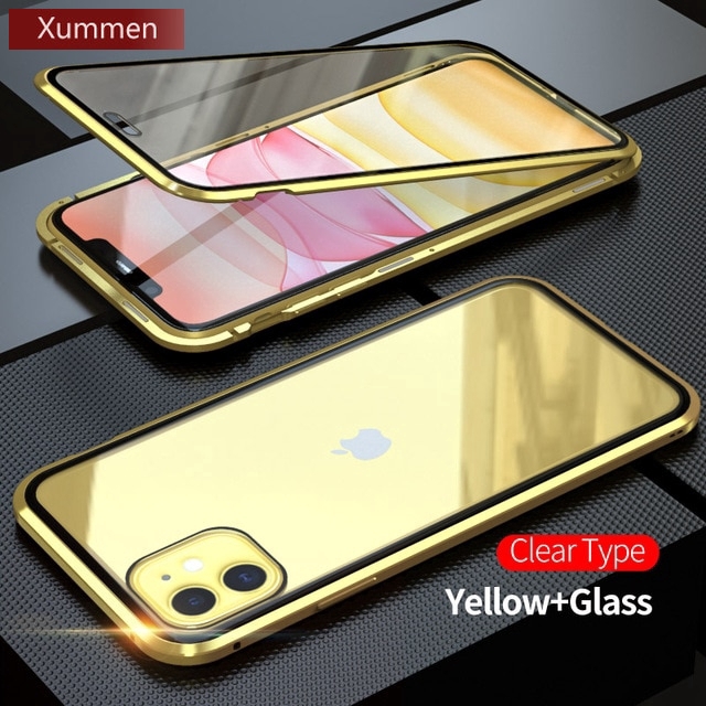 Ốp điện thoại kính cường lực nắp gập bảo vệ 360 độ có nam châm cao cấp cho iphone 11 pro max x xs max