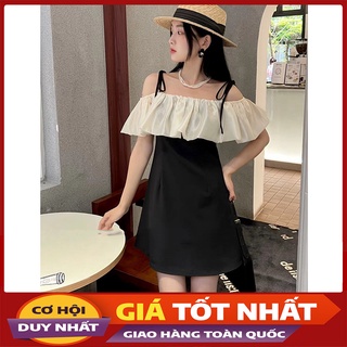 Váy 2 dây trễ vai dáng chữ a hàng quảng châu m8824-violet