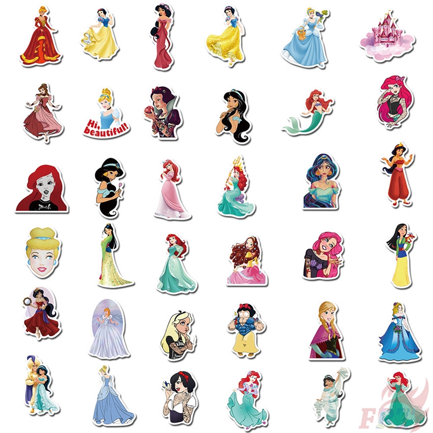 Set 100 Sticker Dán Trang Trí Hình Công Chúa Disney