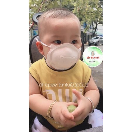 KHẨU TRANG CHO BÉ HÌNH GẤU KICHI CÓ ẢNH THẬT BÉ SHOP ĐEO