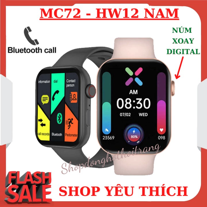 ( Bảo Hành 12 Tháng ) Đồng hồ thông minh MC72 - HW12 Phiên Bản Nam 44mm Nghe Gọi Màn Hình Tràn Viền