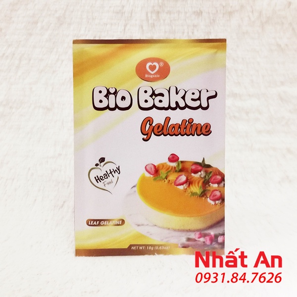 Gelatin lá Bio Baker 18gr (10 lá)/ Leaf Gelatin 18gr