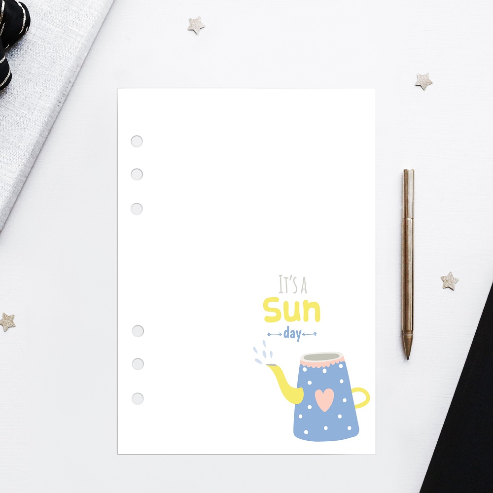 Ruột giấy sổ còng SELF PLANNER lập kế hoạch hàng ngày in màu và line art tự sáng tạo (không kèm còng)