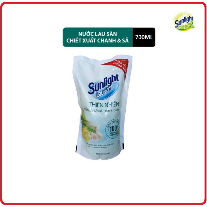 Nước Lau Sàn SUNLIGHT Hương Chanh Sả Túi 700ml ( Hàng KM )