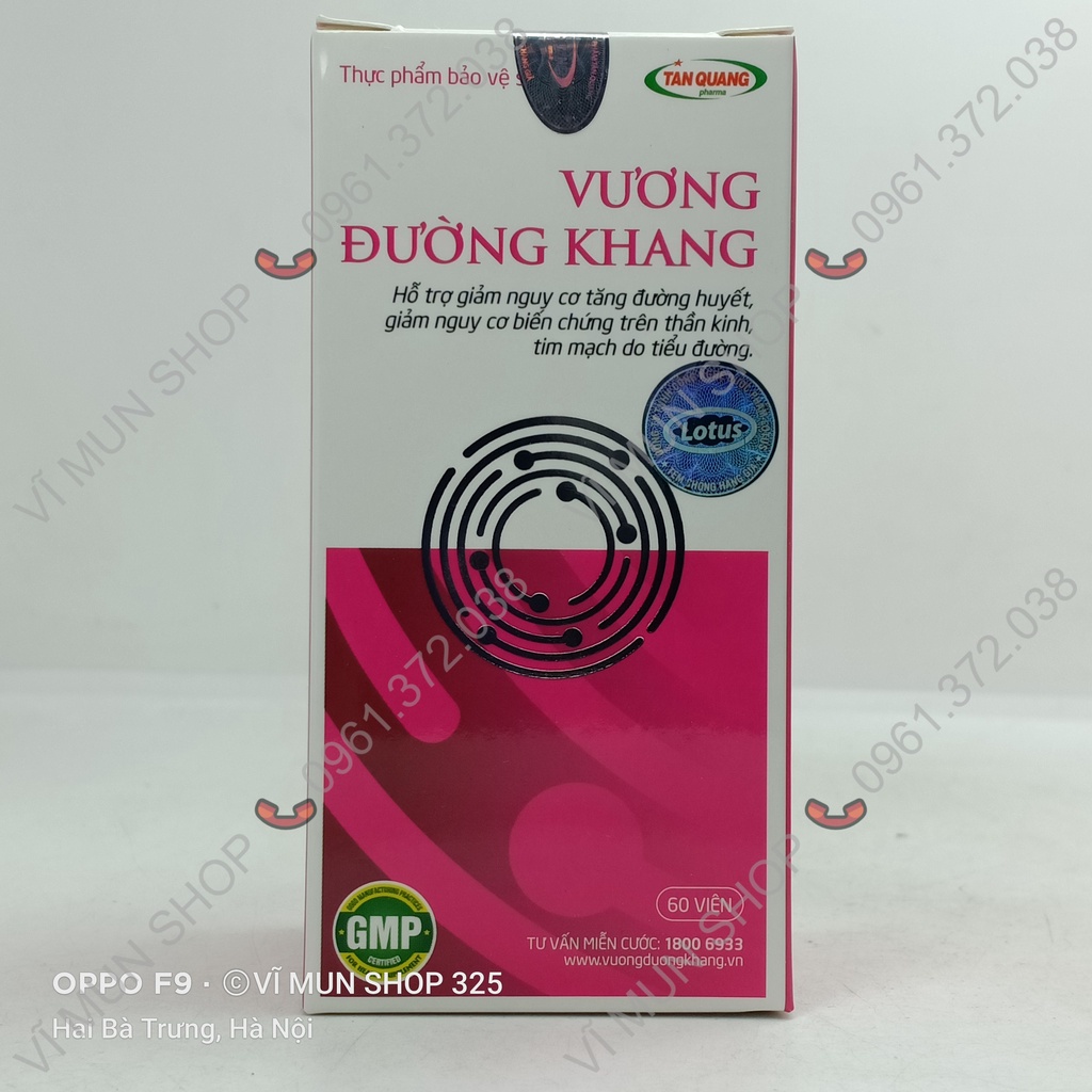 Vương Đường Khang lọ 60 viên - Giúp hỗ trợ giảm tê bì, đau nhức, châm chích chân tay do tiểu đường