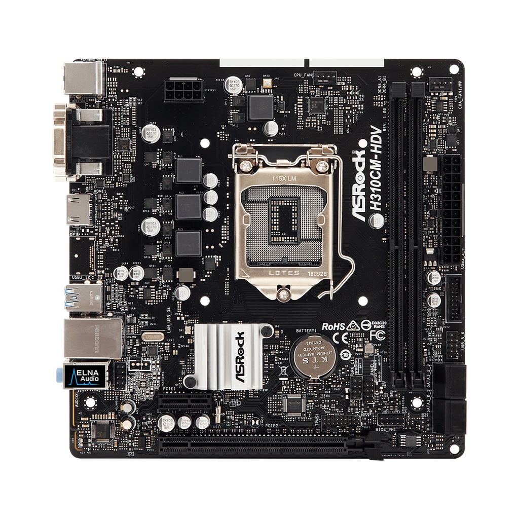 Mainboard Asrock H310CM-HDV Socket 1151 m-ATX 2 Khe Ram DDR4