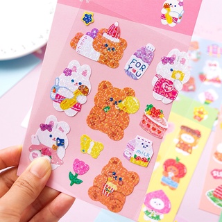 1 Pcs Kawaii Sticker Bear Rabbit Stickers Diary Scrapbook Decor