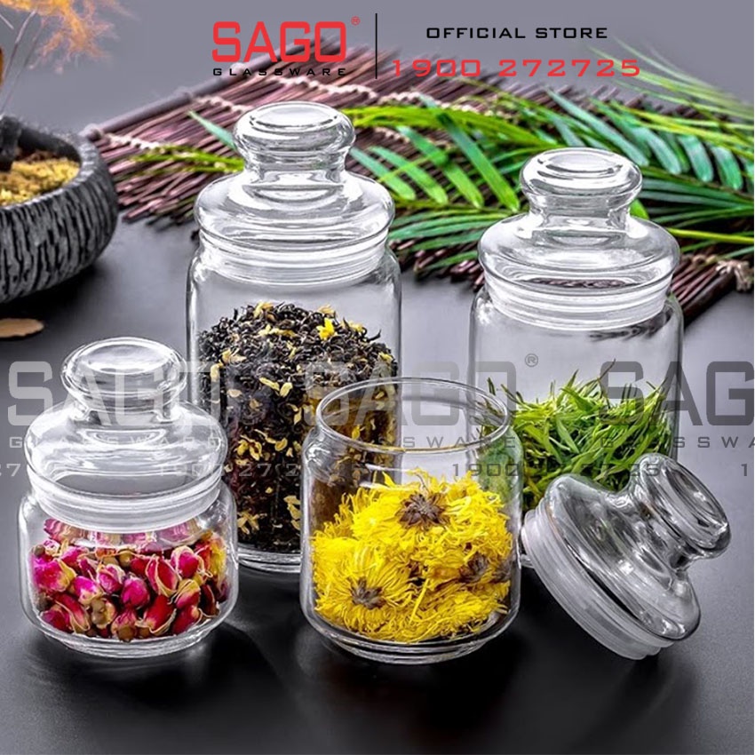 Hũ Thủy Tinh Ocean Pop Jar Glass Lid | Hũ Nắp Thủy Tinh