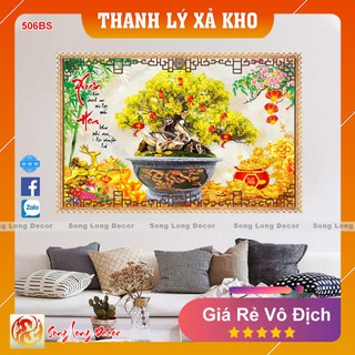 Tranh dán tường 3d Hoa Mai - 506BS -Tranh 3D Bon Sai - Giấy dán tường 3d - Song Long Decor