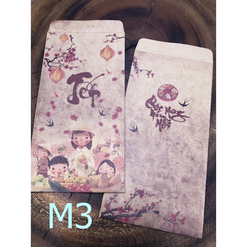 TẾT - SÉT 10 CÁI - BAO LÌ XÌ MẪU CỔ TRUYỀN THỐNG