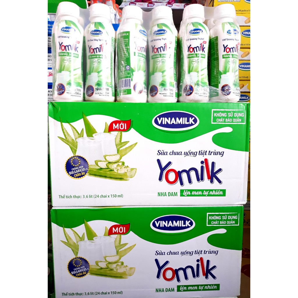 Lốc 4 Chai Sữa Chua Uống Vinamilk Yomilk Nha Đam 150ml