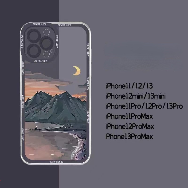 Ốp Điện Thoại Silicon Trong Suốt Họa Tiết Tranh Sơn Dầu Dành Cho Iphone 13 12 11 Pro MAX X XS MAX XR 7 8 Plus