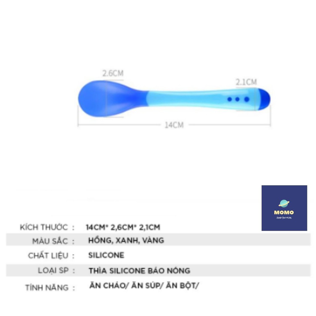 Thìa báo nóng chất liệu silicon an toàn cao cấp - Chính hãng - bón cháo , đút bột , bón sữa cho bé