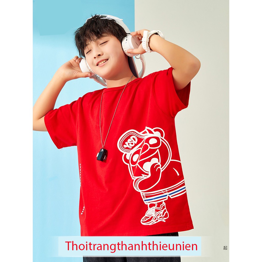 [35Kg - 75Kg] Áo Thun Áo Phông Nam Ngắn Tay Không Cổ Vải Cotton Hàng Quảng Châu Co Giãn 4 Chiều Màu Đỏ | BigBuy360 - bigbuy360.vn