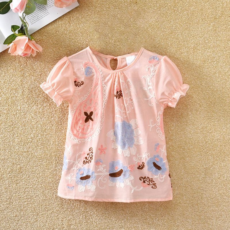 Áo Thun Tay Ngắn Bằng Vải Cotton In Hoa Thời Trang Mùa Hè Dành Cho Bé Gái Se7en