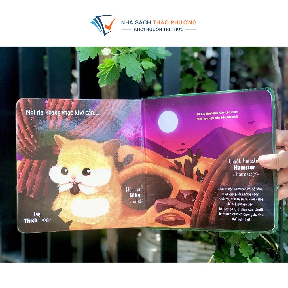 Sách - Sờ chạm khám phá Touch and Feel thế giới động vật song ngữ Việt Anh