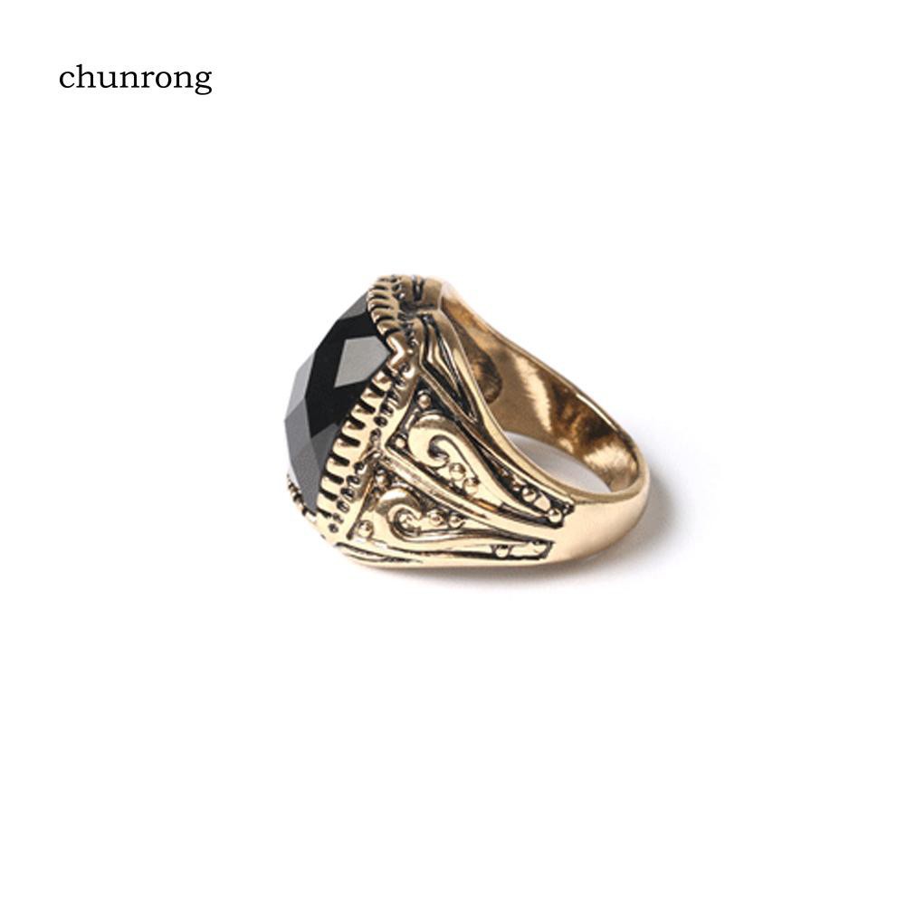 Nhẫn Hợp Kim Đính Đá Quý Nhân Tạo Thời Trang Cho Nam