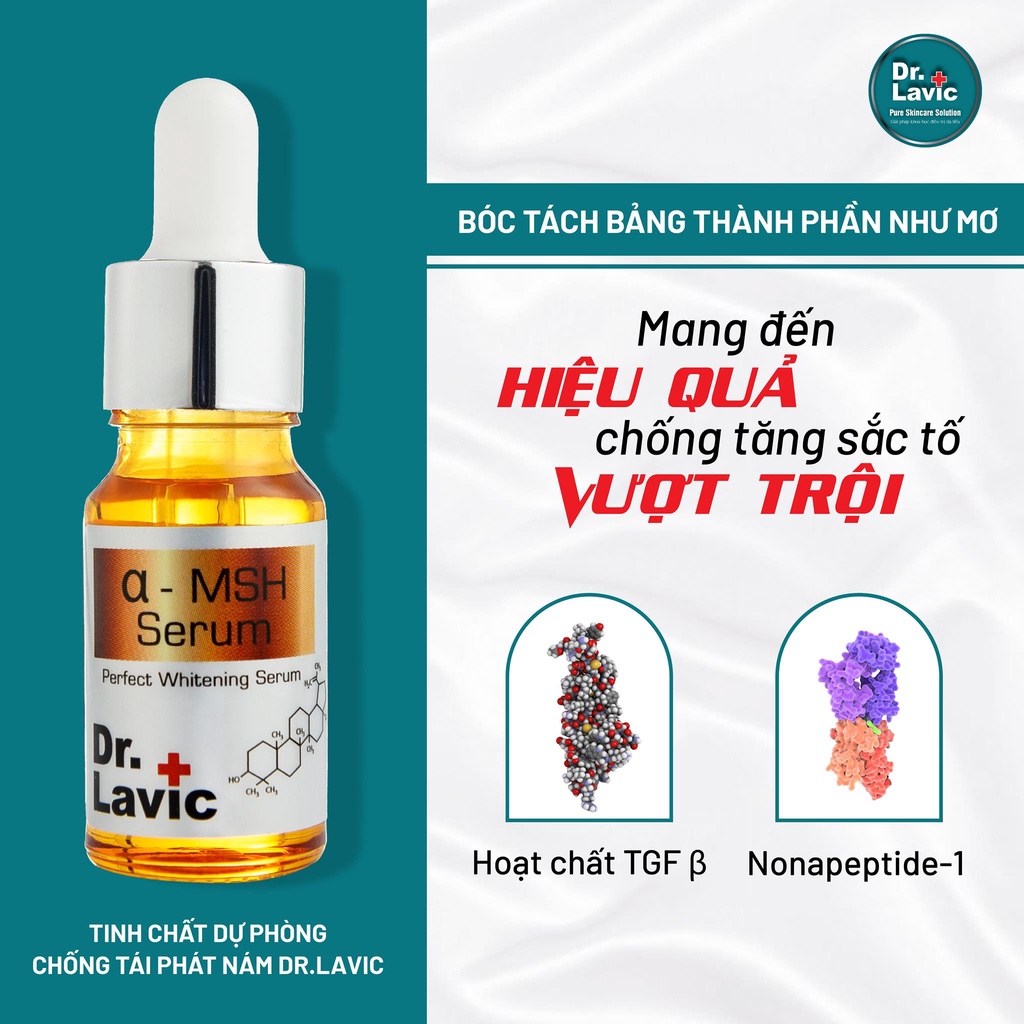 Tinh chất dự phòng chống tái phát nám nặng, đồi mồi, tàn nhang. Serum chống tái phát nám - Dr.Lavic α- MSH Serum - 10ml