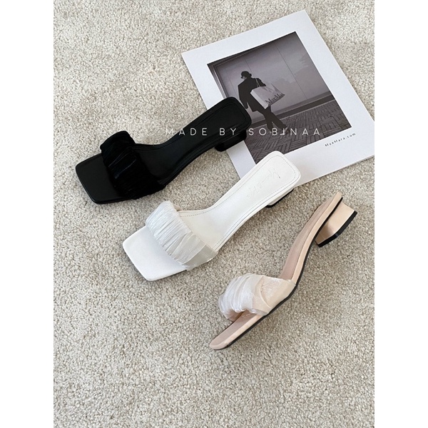 Giày Cao Gót/ Guốc Dép Nữ 3Phân Đế Vuông Siêu Hot Quai Nhún Bèo Hot 2022