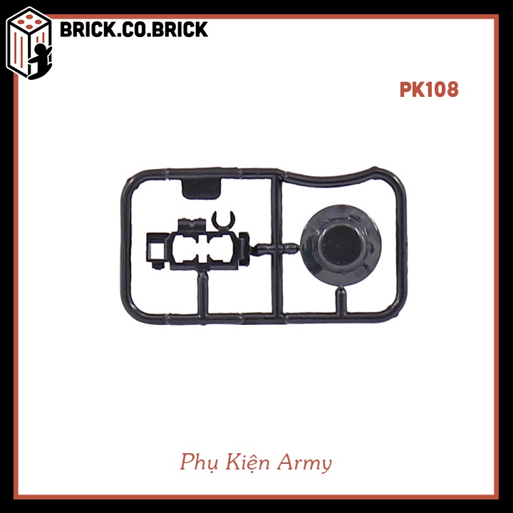 Phụ Kiện MOC Army Đồ Chơi Lắp Ráp Minifigure Nón và Giáp 2 màu Be và Xanh Lá PK106-PK115