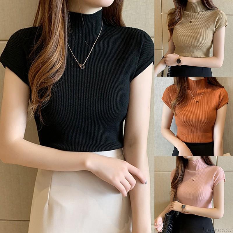 Áo thun nữ ngắn tay dáng ôm thời trang đơn giản