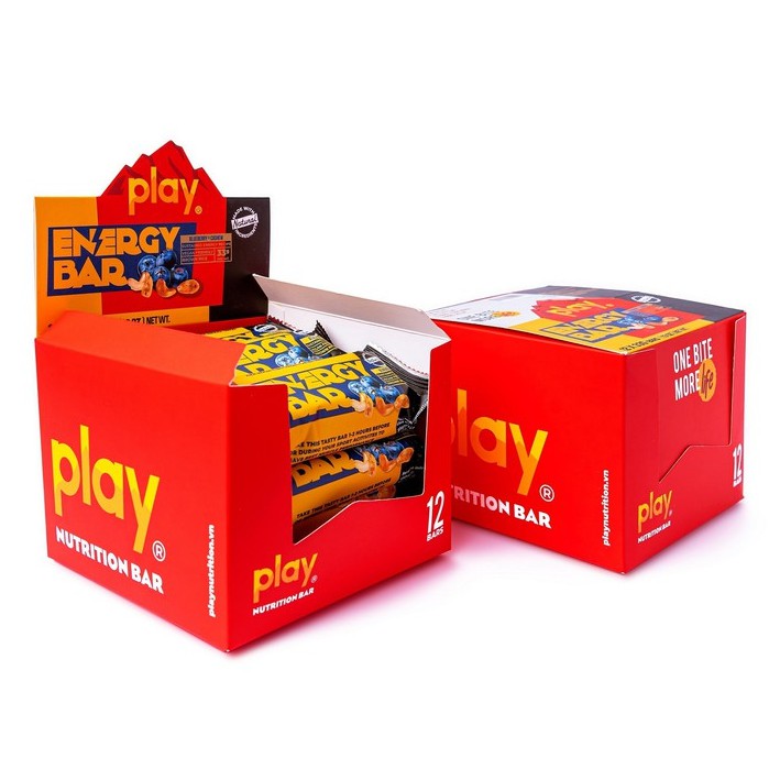 Hộp 12 thanh năng lượng PLAY 1.0 - Bánh ăn sáng PLAY Energy Bar dinh dưỡng, tiện lợi