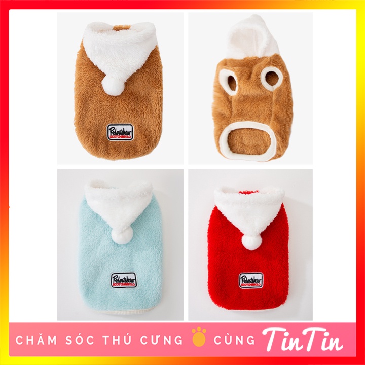 Áo Cho Chó Mèo Chất Lông Dáng Hoodie - Áo Cho Thú Cưng #Tintin Pet Store