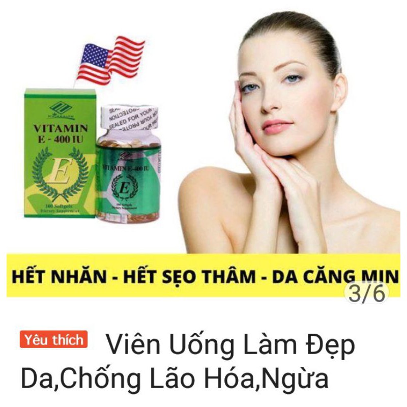 Vitamin E Xóa Nhăn Natural Vitamin E 400 IU POLVITA -