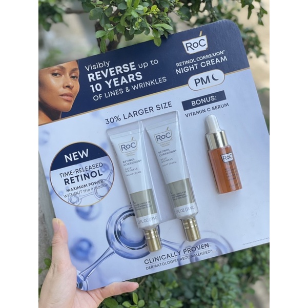 Set Kem dưỡng đêm RoC Retinol Corexion Deep Wrinkle night Cream