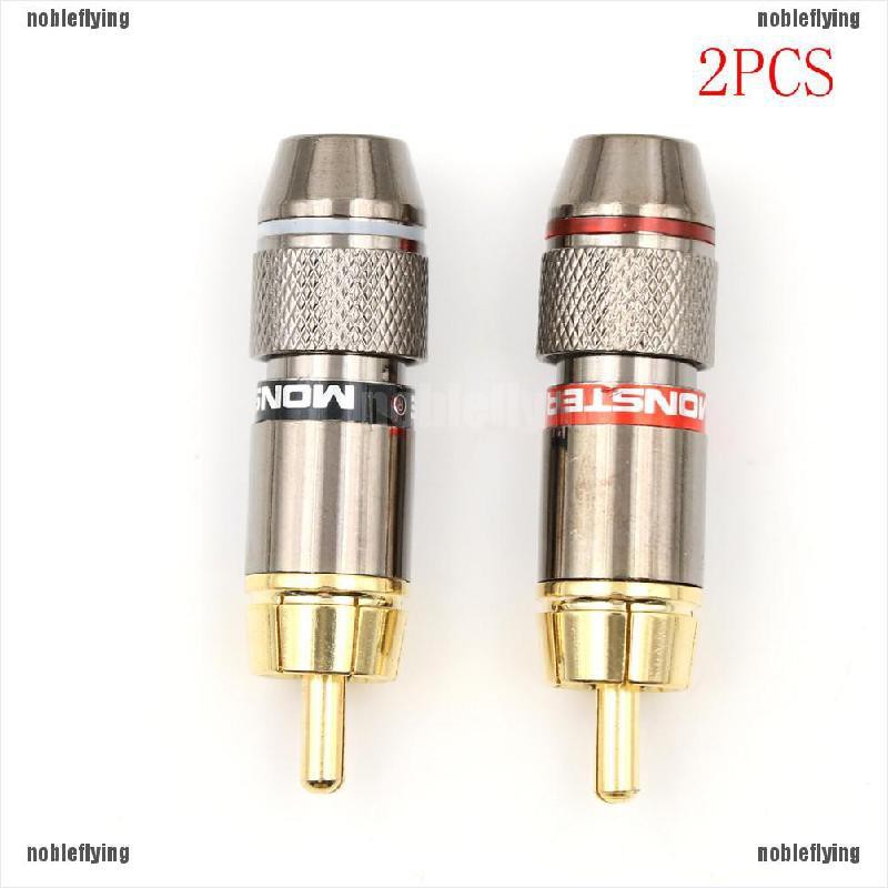 Set 2 Đầu Nối Dây Cáp Âm Thanh, Hình Ảnh Từ Các Loại Ổ Cắm Rca Sang Cổng Cắm Rca Chuyên Dụng