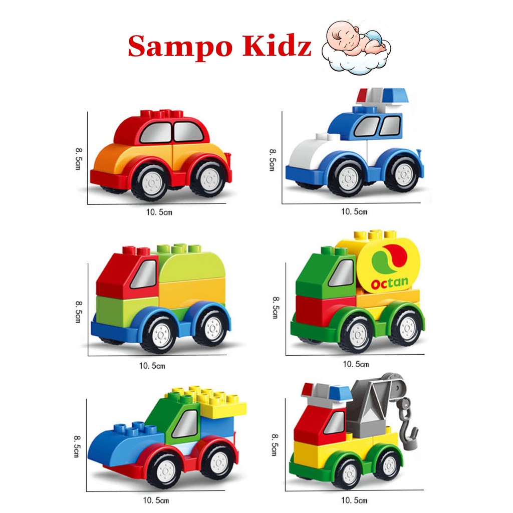 Lego Xếp Hình Ô tô 6 Chi Tiết, Đồ chơi cho bé