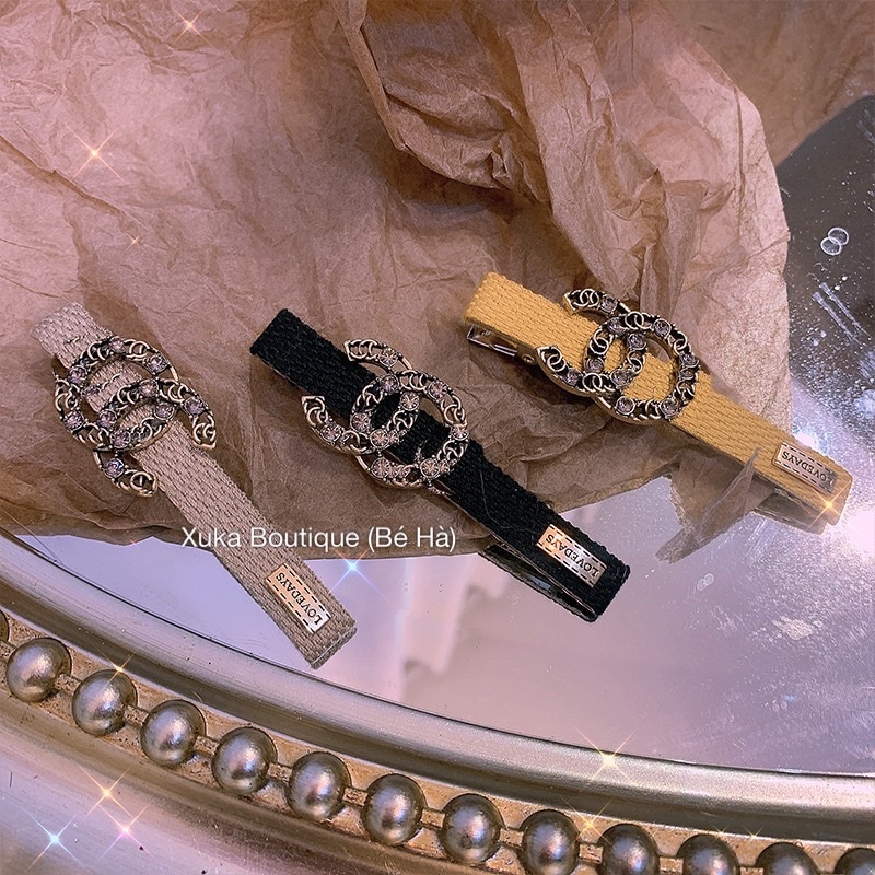 Kẹp Tóc Nữ Gắn Đá Chữ GC Thương Hiệu Cao Cấp