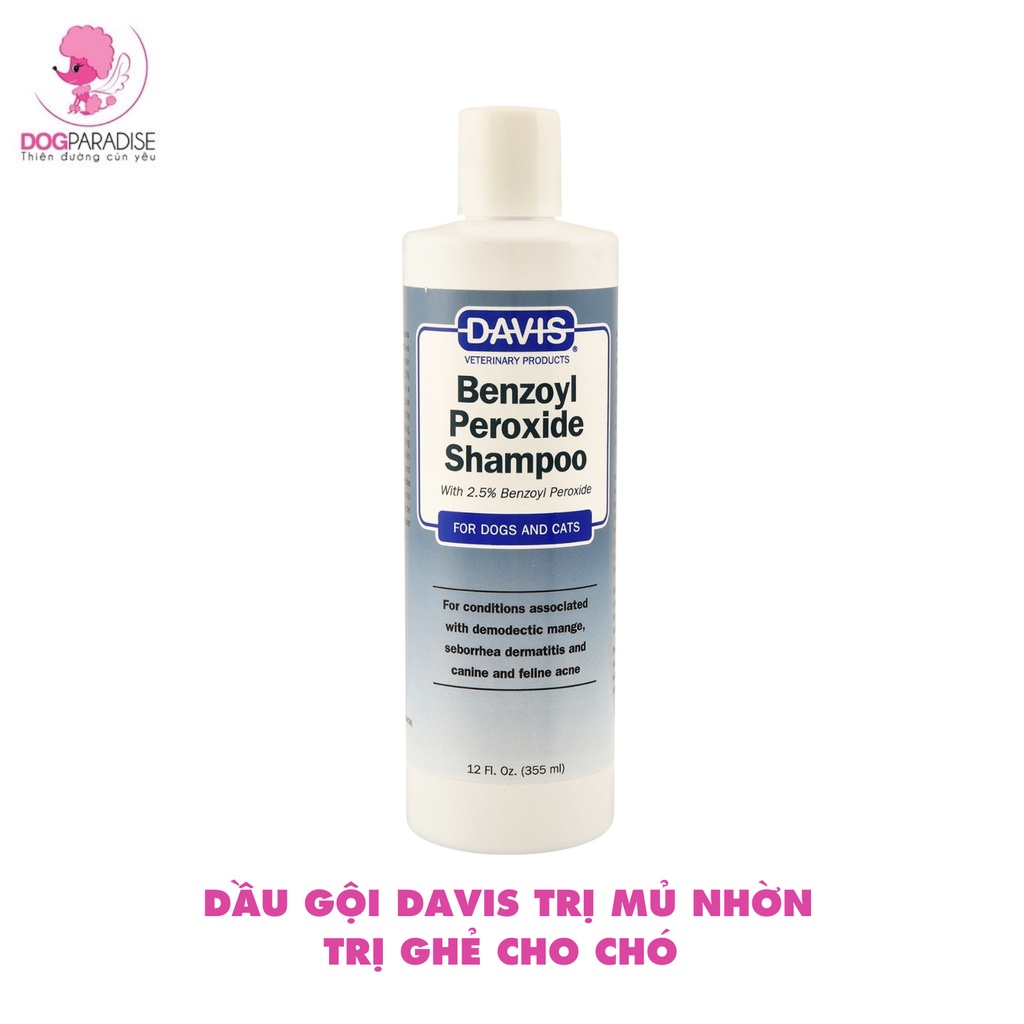 Dầu gội Davis tr.ị mủ nhờn tr.ị ghẻ cho chó - Dog Paradise