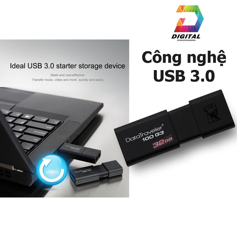 USB 32GB Kingston Tốc Độ Cao 3.0 Chính Hãng