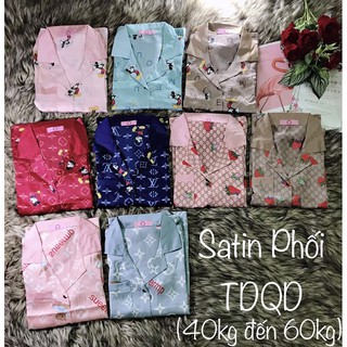 ( FreeSize Satin ) Đồ Bộ Pijama Satin Phối TDQD.