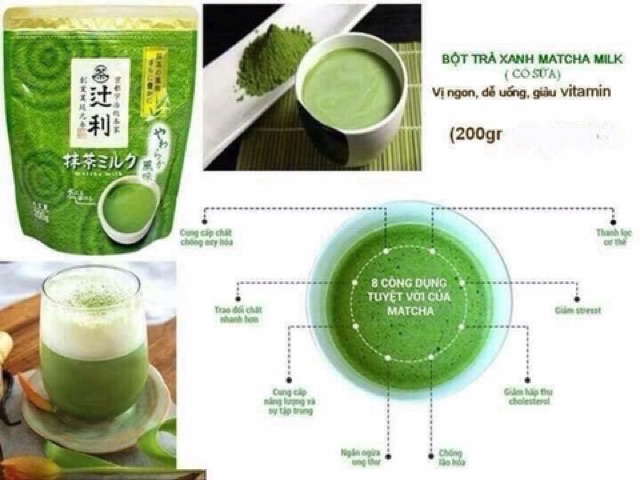 Bột trà xanh Matcha Milk Nhật Bản 200g0[ DATE 5/2021].