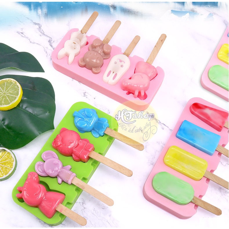 KHUÔN LÀM KEM (THẠCH) BẰNG SILICON NHIỀU MẪU CHO BÉ