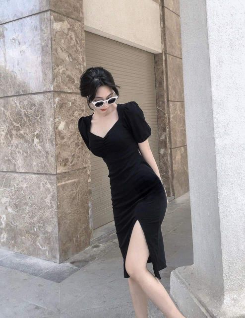 BLACKDRESS đầm body xẻ tà hottrend siêu xinh | BigBuy360 - bigbuy360.vn