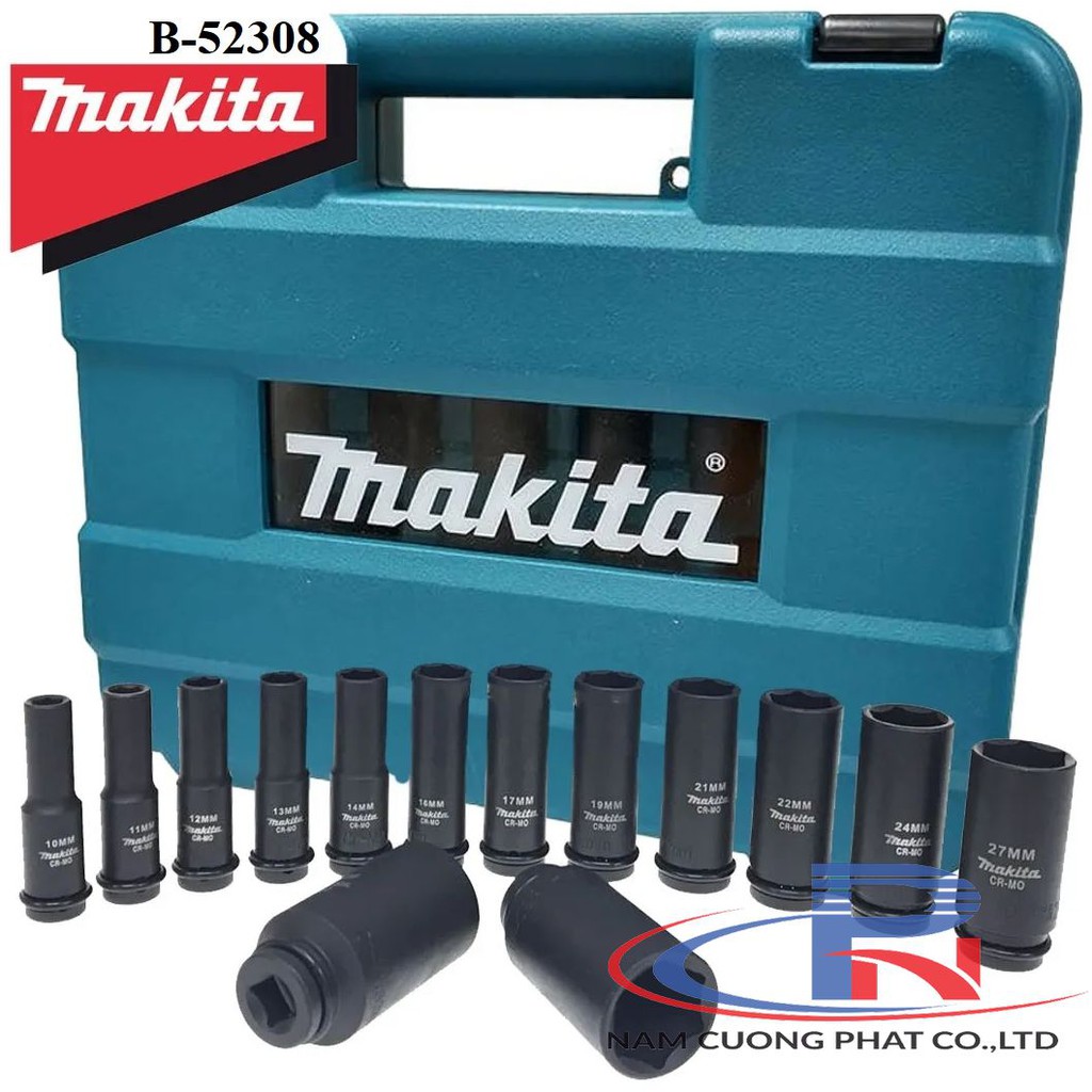 B-52308/ Bộ đầu tuýp dài 1/2" Makita từ 10-32mm