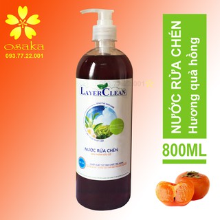 Nước rửa chén bát hữu cơ Layer Clean hương Quả Hồng chai 800ml