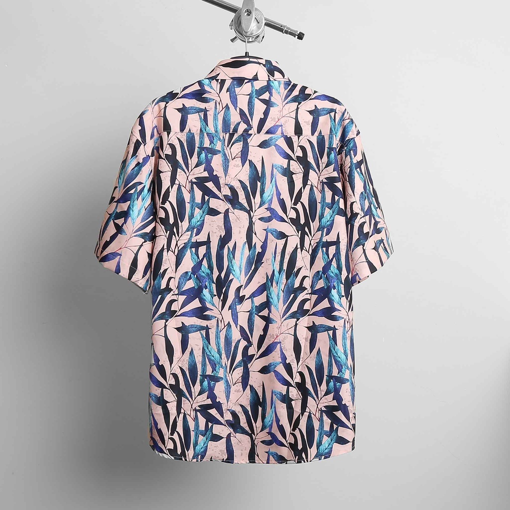 SALE SALE Áo Sơ Mi nam Hoạ Tiết lá tràm Tay Ngắn bigsize [bigsize &lt; 130kg]