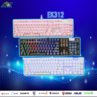 Bàn Phím Cơ EDRA EK312 Đen | Trắng | Hồng LED Rainbow ( E-Dra switch Blue , brown , Red )