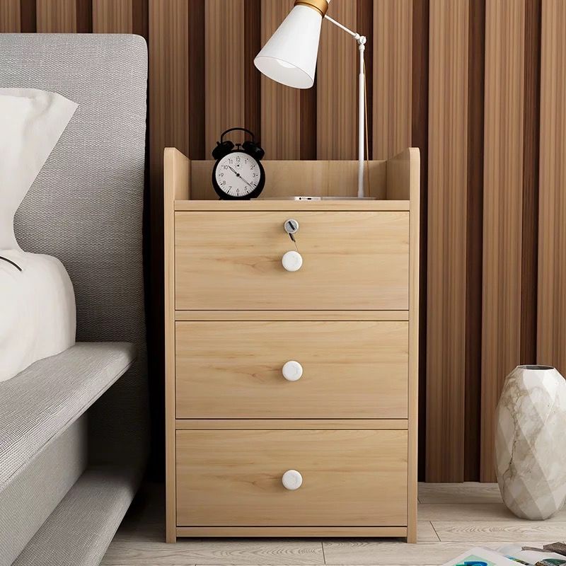 Bàn đầu giường đơn giản Phòng ngủ hiện đại Lưu trữ cạnh giường có tủ khóa Tiết kiệm Đặc biệt | BigBuy360 - bigbuy360.vn