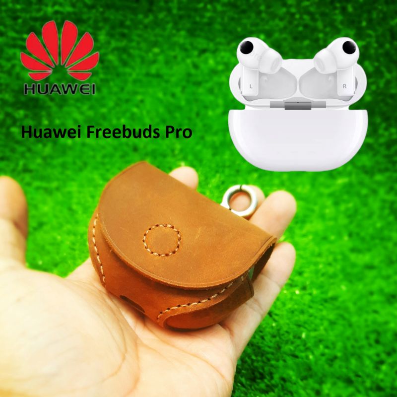 Bao da tai nghe bluetooth Huawei Freebuds Pro da thật handmade