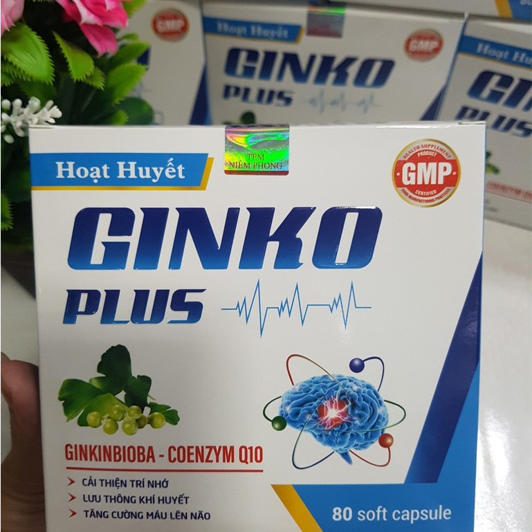 Hoạt huyết dưỡng GINKO PLUS lưu thông khí huyết cải thiện trí nhớ, tăng cường máu lên não, hộp 100 viên