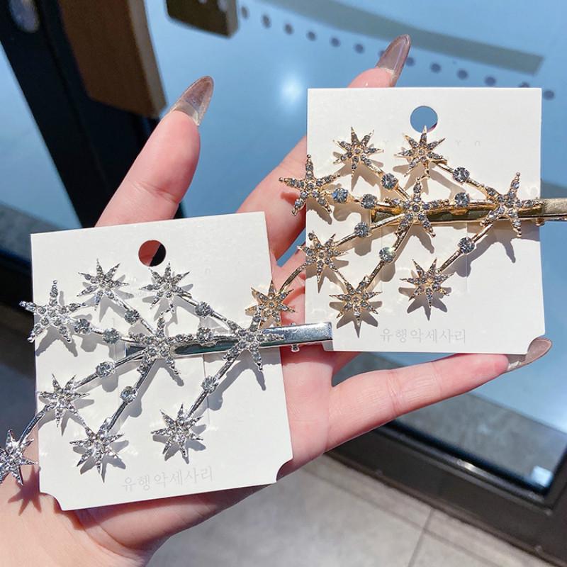 Kẹp tóc đính đá tạo hình ngôi sao kiểu dáng Hàn cho nữ