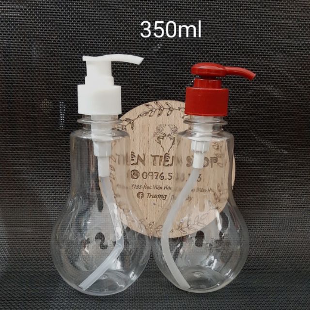 Chai nhựa bóng đèn 350ml vòi ấn
