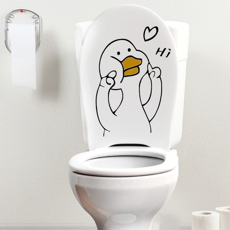 Miếng Dán Trang Trí Nhà Tắm Họa Tiết Chú Vịt Hoạt Hình Vui Nhộn